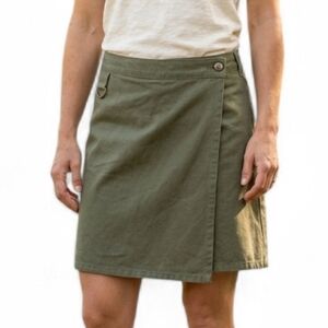 VTG Alia High Waisted Utility Skort Olive Green Cotton Cargo Style Size 12